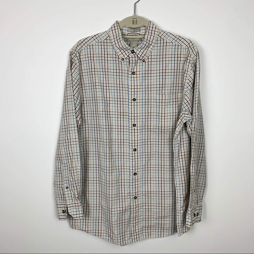 Fieldgear Plaid Sport Shirt Button Down Shirt
